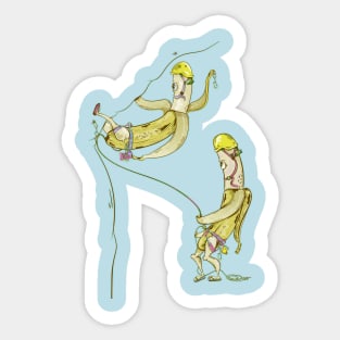 Bananas rock climbing Sticker